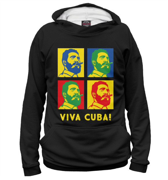 Женское худи с изображением Viva Cuba цвета Белый