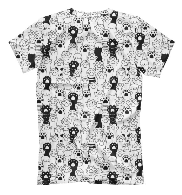 Футболка для мальчиков с изображением Кошачьи лапы цвета Белый