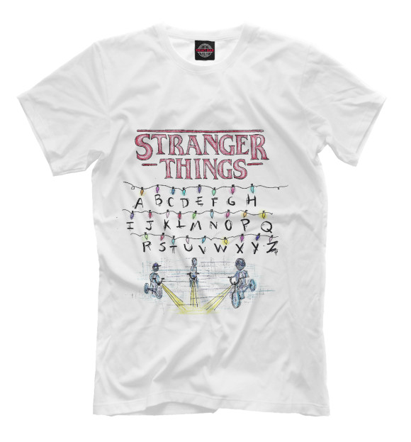Мужская футболка с изображением Stranger Things цвета Молочно-белый