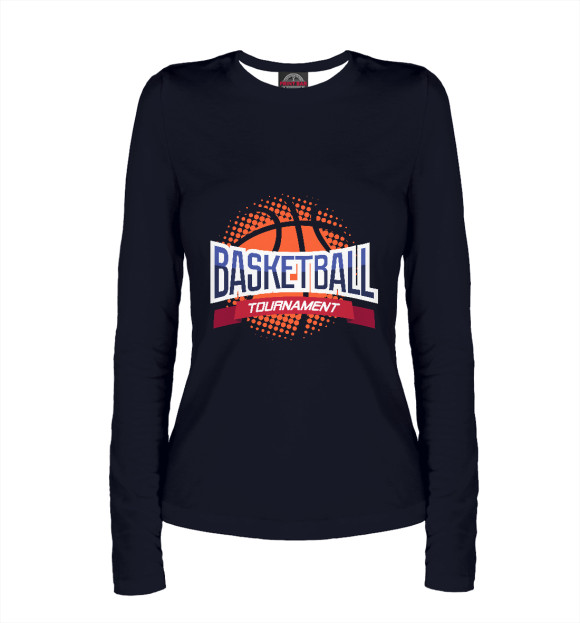 Женский лонгслив с изображением Баскетбол цвета Белый