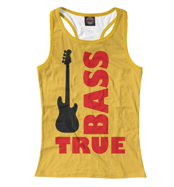 Женская майка-борцовка с изображением Истинный бас цвета Белый