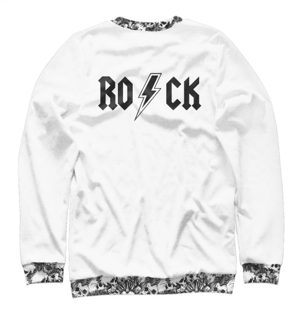 Свитшот для девочек с изображением Rock цвета Белый