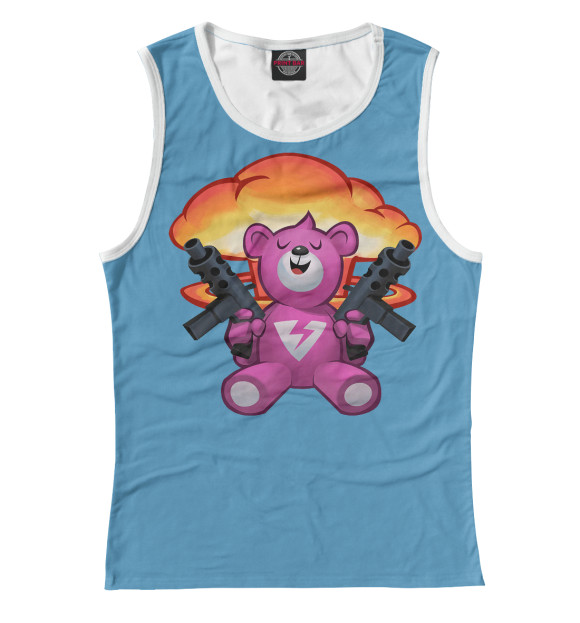Майка для девочки с притом Fortnite Мишка цвета Белый Майка для девочки с изображением Fortnite Мишка цвета Белый