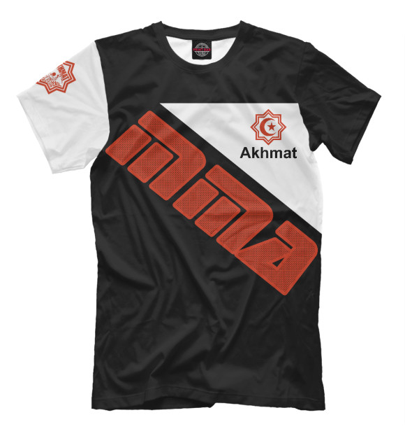 Мужская футболка с изображением Akhmat Fight Club MMA цвета Черный