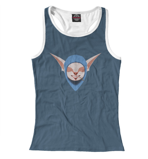 Женская майка-борцовка с притом Meepo Minimal цвета Белый Женская майка-борцовка с изображением Meepo Minimal цвета Белый