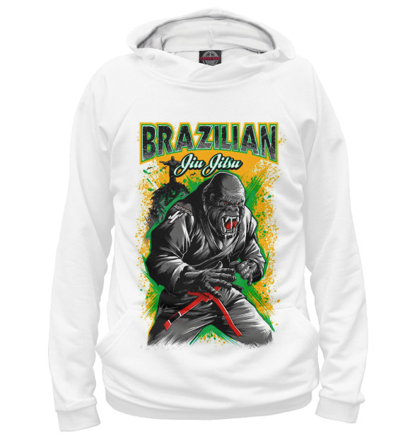 Женское худи с изображением Brazilian Jiu-Jitsu цвета Белый