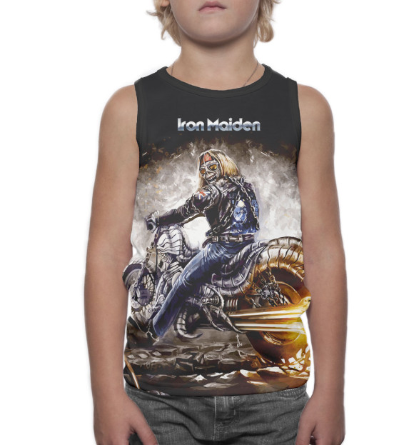 Майка для мальчика с изображением Iron Maiden цвета Белый