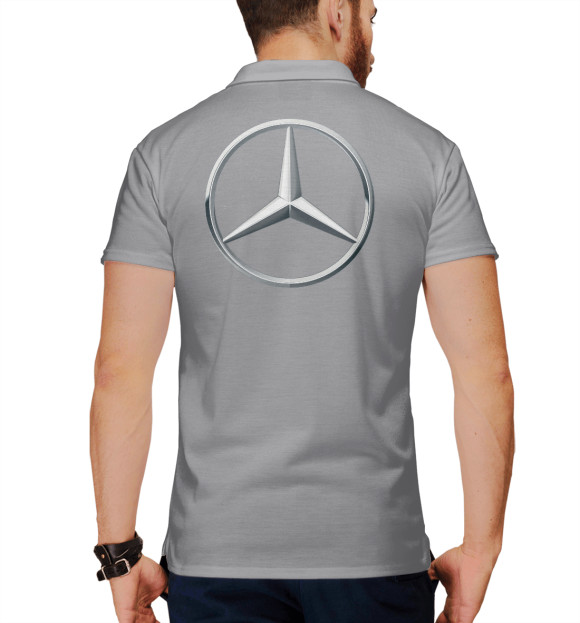 Мужское поло с изображением AMG Motorsport цвета Белый