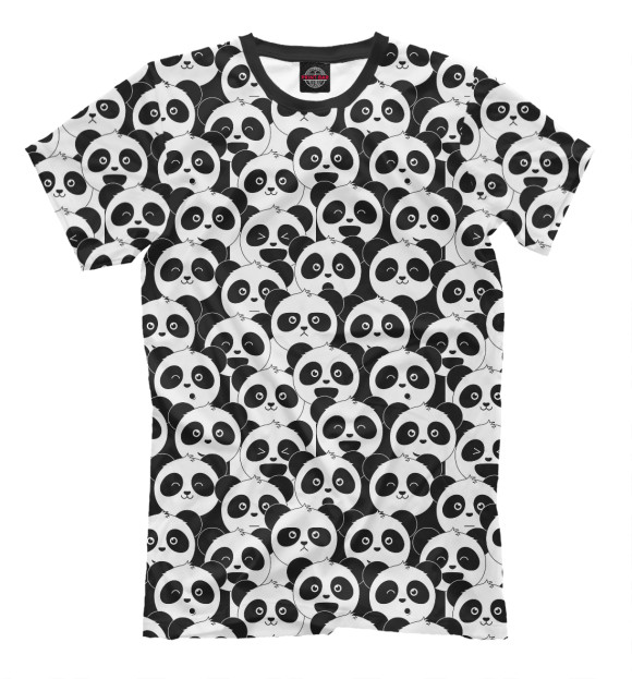 Мужская футболка с изображением Панды цвета Молочно-белый