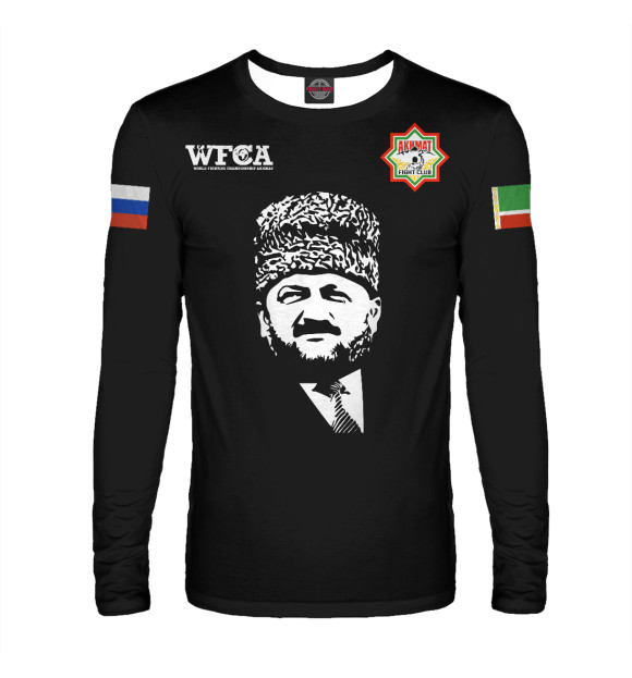 Мужской лонгслив с изображением Ахмат Кадыров цвета Белый