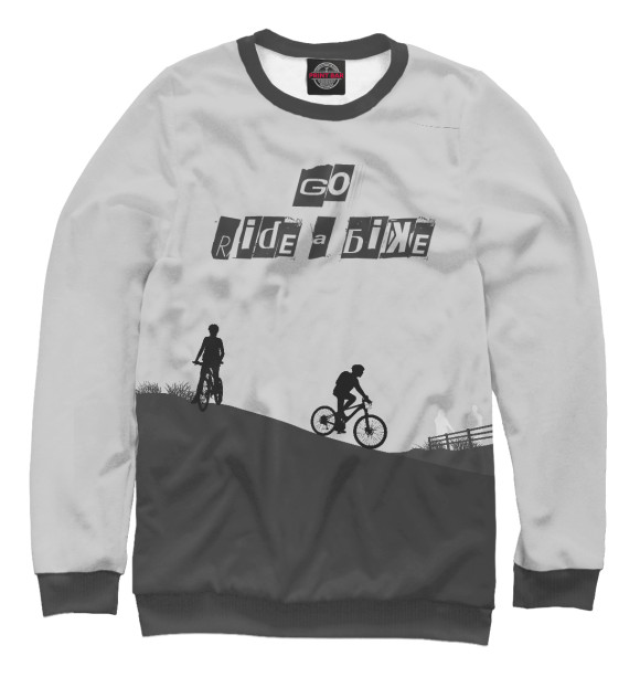 Свитшот для мальчиков с изображением Велосипед цвета Белый
