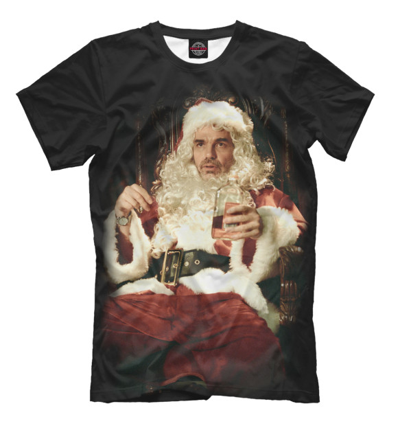 Мужская футболка с изображением Bad Santa цвета Черный