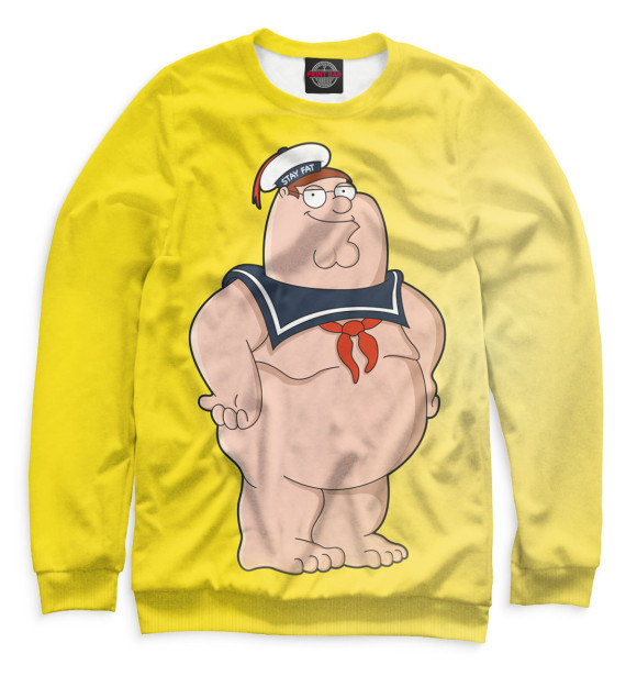 Мужской свитшот с изображением Питер цвета Белый