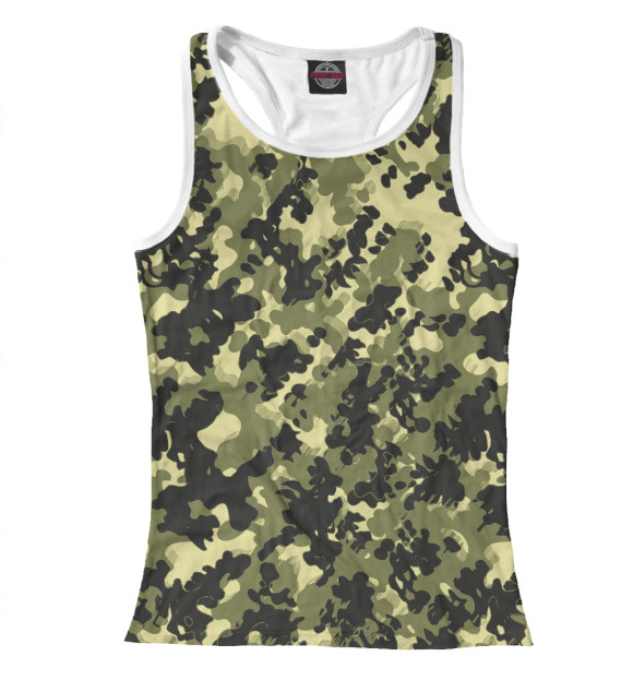 Женская майка-борцовка с изображением Камуфляж цвета Белый