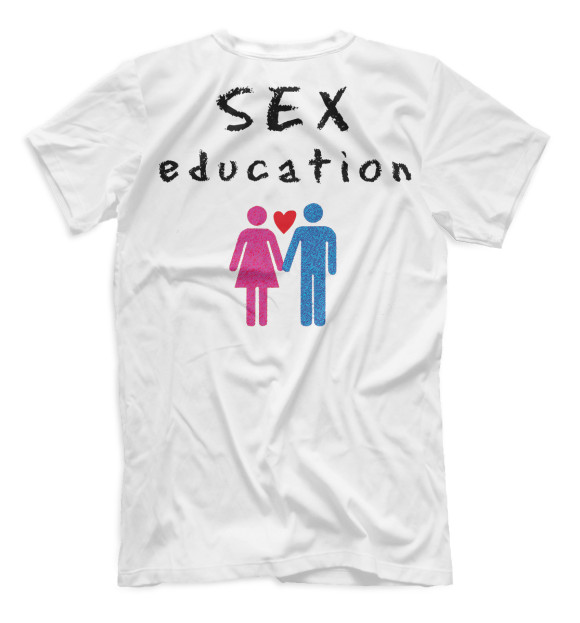 Мужская футболка с изображением Sex Education цвета Белый