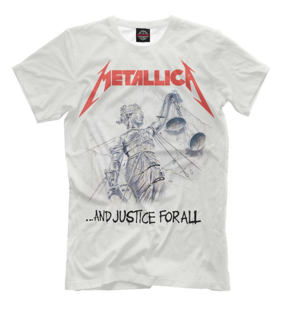 Мужская футболка с изображением Metallica for all цвета Белый