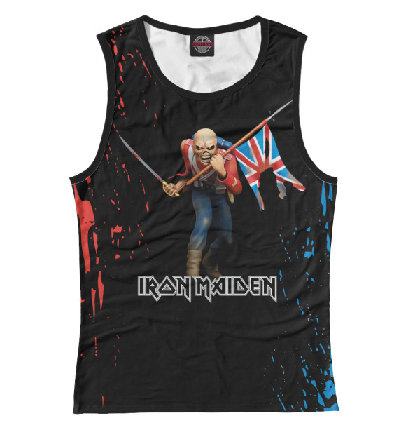 Женская майка с изображением Iron Maiden цвета Белый