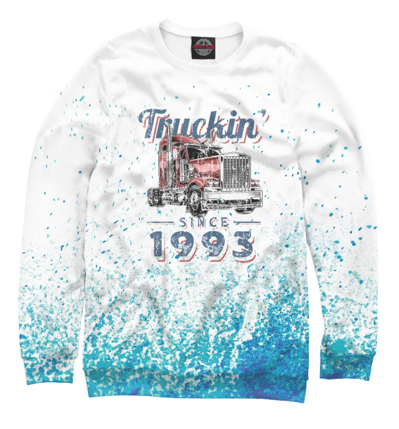 Свитшот для девочек с изображением Truckin Since 1993 цвета Белый