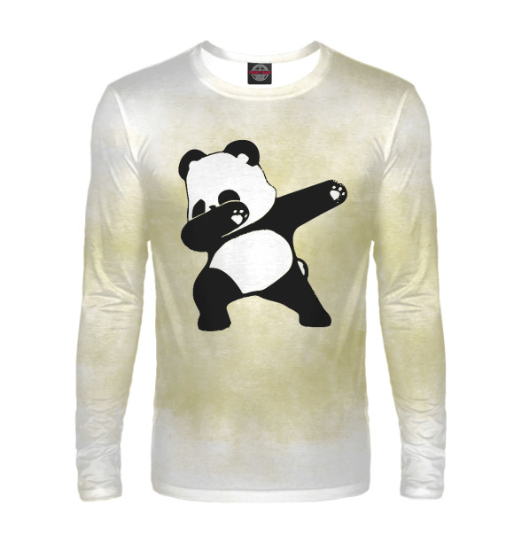 Мужской лонгслив с изображением Dabbing Panda цвета Белый