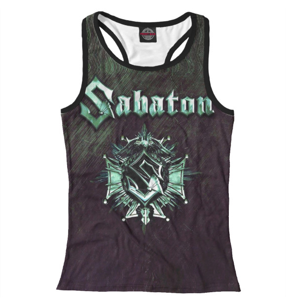 Женская майка-борцовка с изображением Sabaton цвета Белый