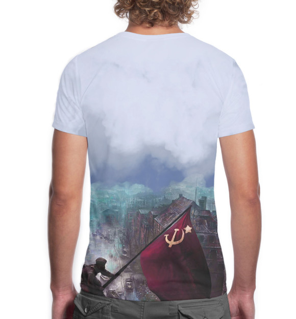 Мужская футболка с изображением Ленинград — город-герой цвета Белый