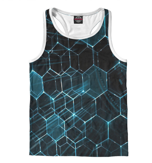 Мужская майка-борцовка с изображением Нано броня цвета Белый