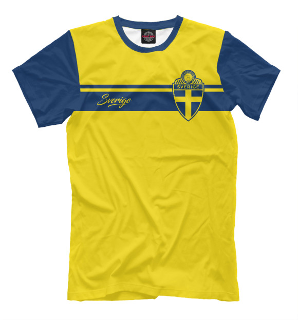 Мужская футболка с изображением Швеция цвета Желтый