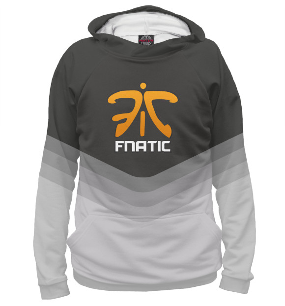 Мужское худи с изображением Fnatic Team цвета Белый