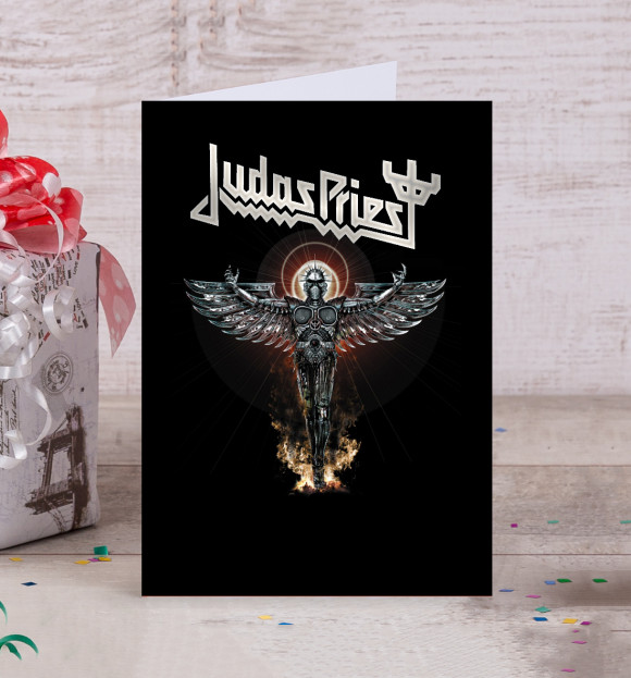 Открытка с изображением Judas Priest цвета Белый