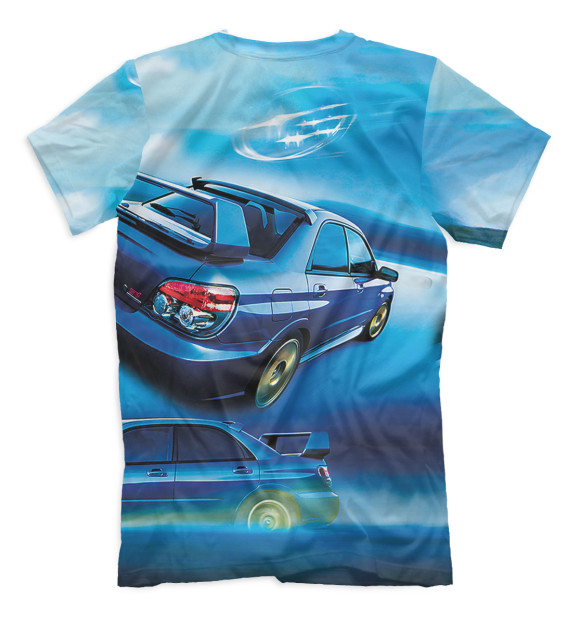 Мужская футболка с изображением Subaru цвета Белый