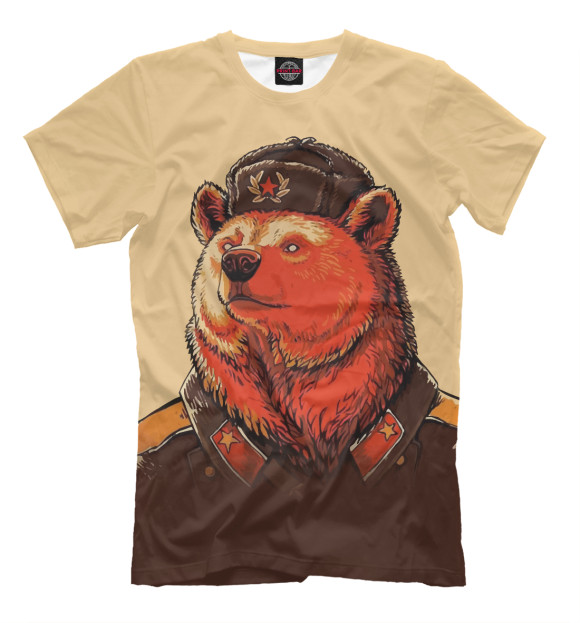 Мужская футболка с изображением Медведь СССР цвета Молочно-белый