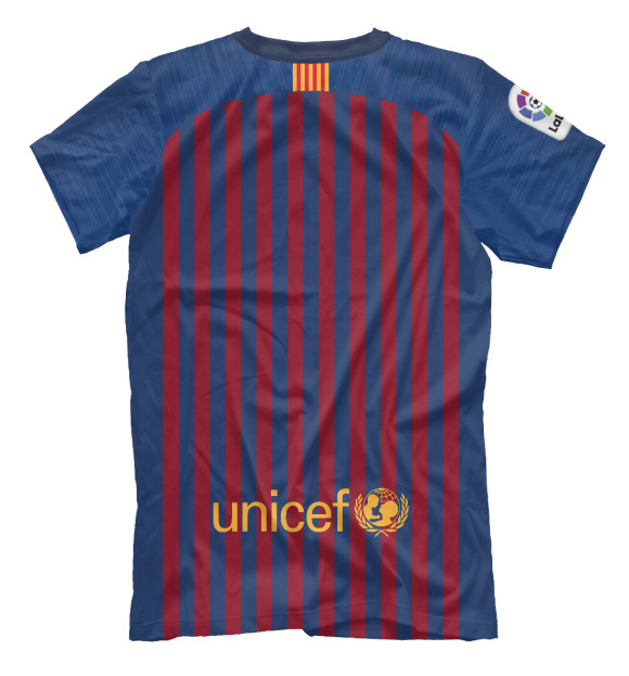 Футболка для мальчиков с изображением Барселона форма новая домашняя 2019 цвета Белый