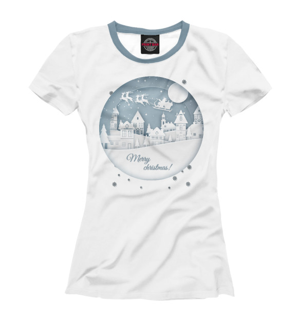 Футболка для девочек с изображением Merry christmas цвета Белый