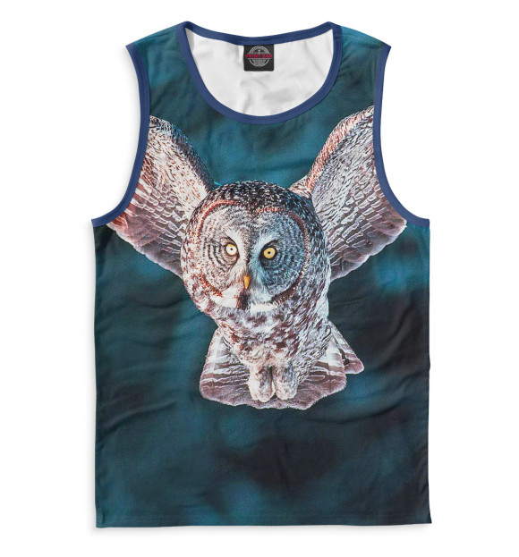 Мужская майка с притом Совы цвета Белый Мужская майка с изображением Совы цвета Белый