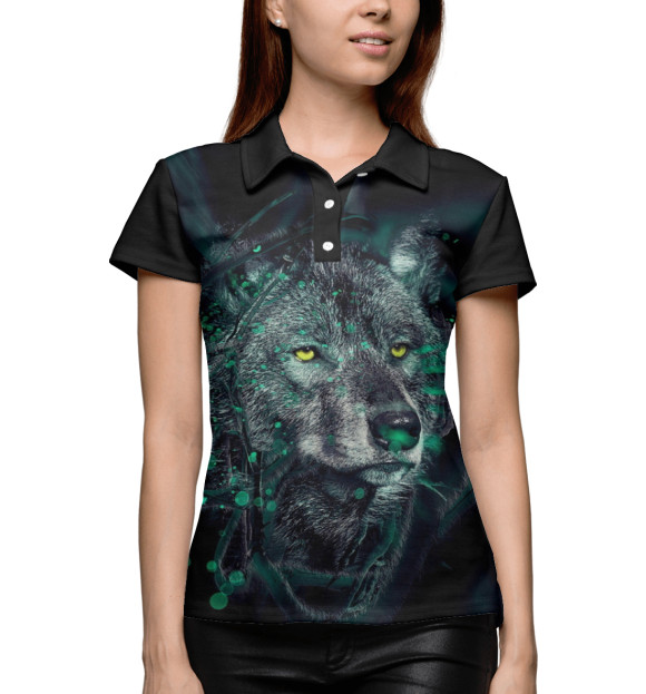 Женское поло с изображением Оборотень цвета Белый