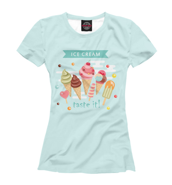 Женская футболка с изображением Taste it! цвета Белый