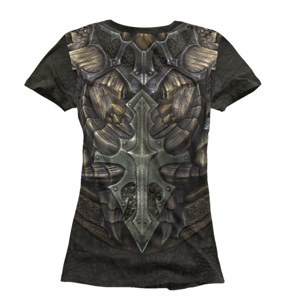 Женская футболка с изображением Skyrim: Dragonscale Armor цвета Белый