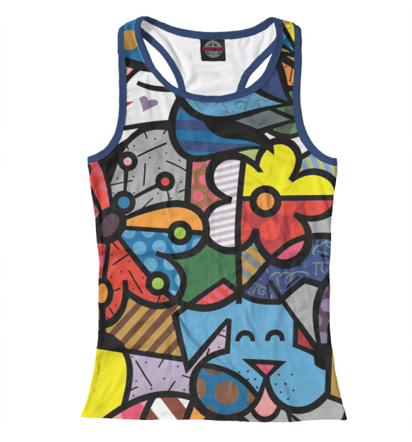 Женская майка-борцовка с изображением Геометрия цвета Белый