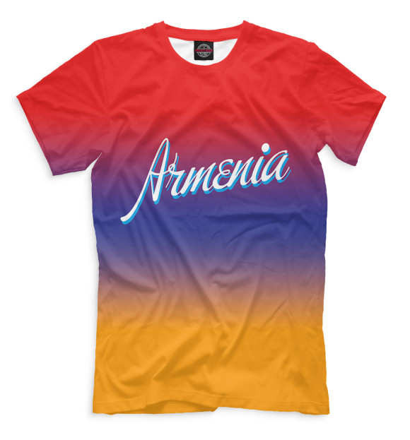 Мужская футболка с изображением Армения цвета Темно-розовый