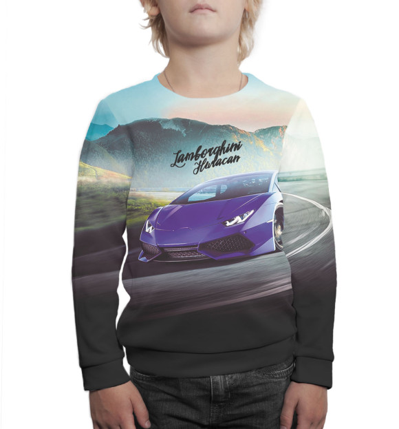 Свитшот для мальчиков с изображением Lamborghini Huracan цвета Белый