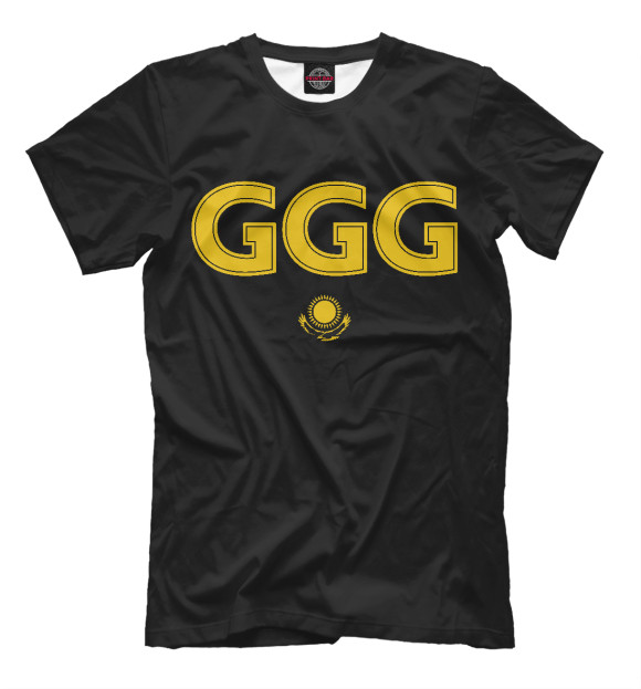 Мужская футболка с изображением GGG - Головкин цвета Черный