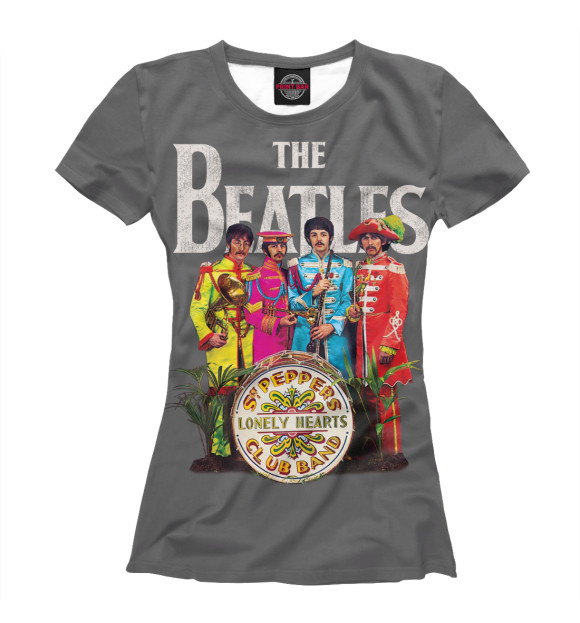 Футболка для девочек с изображением The Beatles цвета Белый