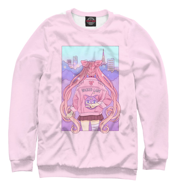 Свитшот для девочек с изображением Pink punk цвета Белый