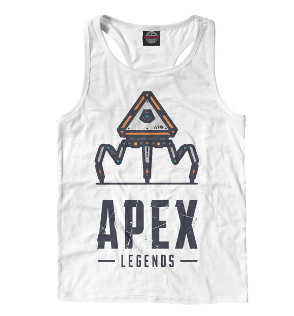 Мужская майка-борцовка с притом Apex legends drone цвета Белый Мужская майка-борцовка с изображением Apex legends drone цвета Белый
