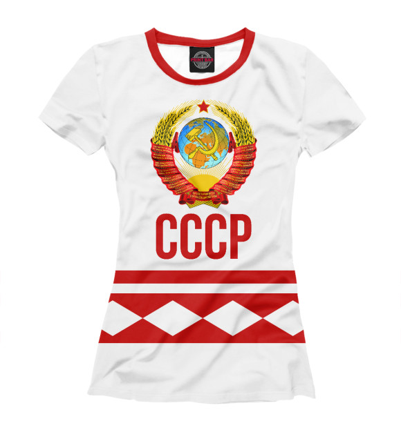 Футболка для девочек с изображением СССР цвета Белый