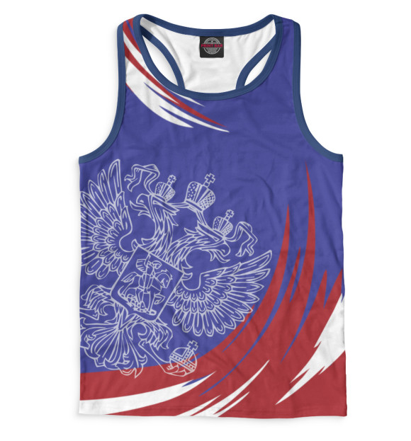 Мужская майка-борцовка с изображением Символика РФ цвета Белый