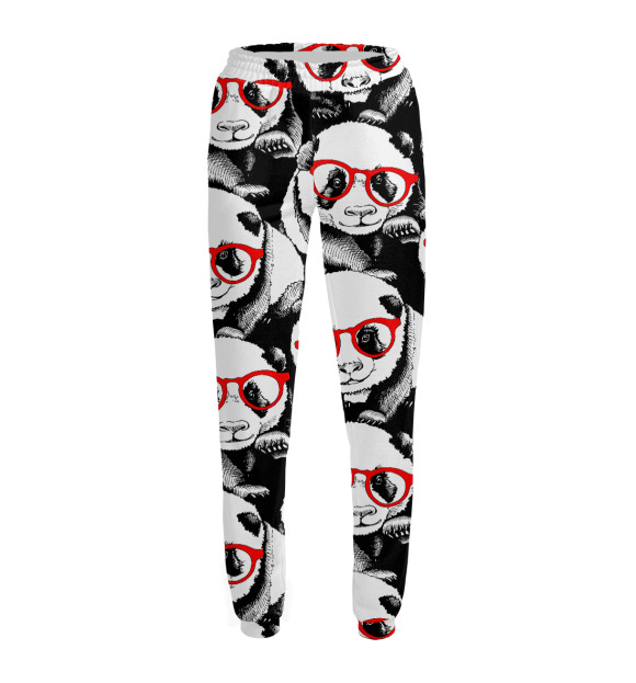 Женские спортивные штаны с изображением Панды в красных очках цвета Белый