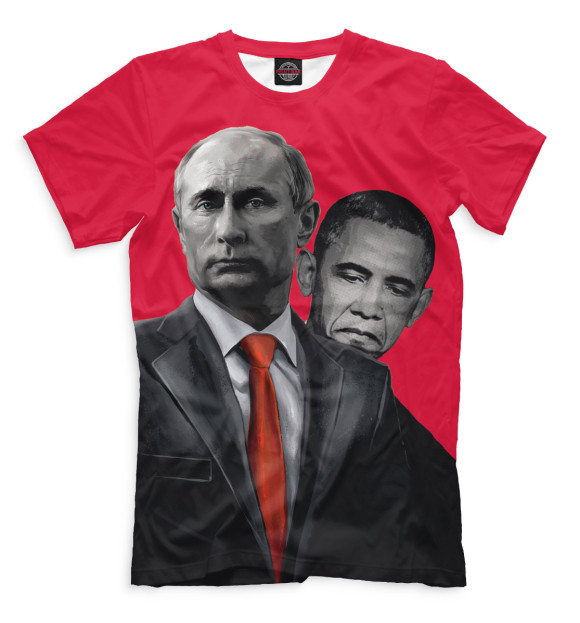 Мужская футболка с изображением Путин цвета Темно-розовый