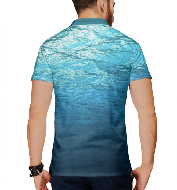 Мужское поло с изображением Два дельфина цвета Белый