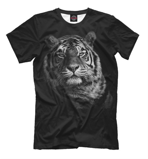 Мужская футболка с изображением Dark tiger цвета Черный